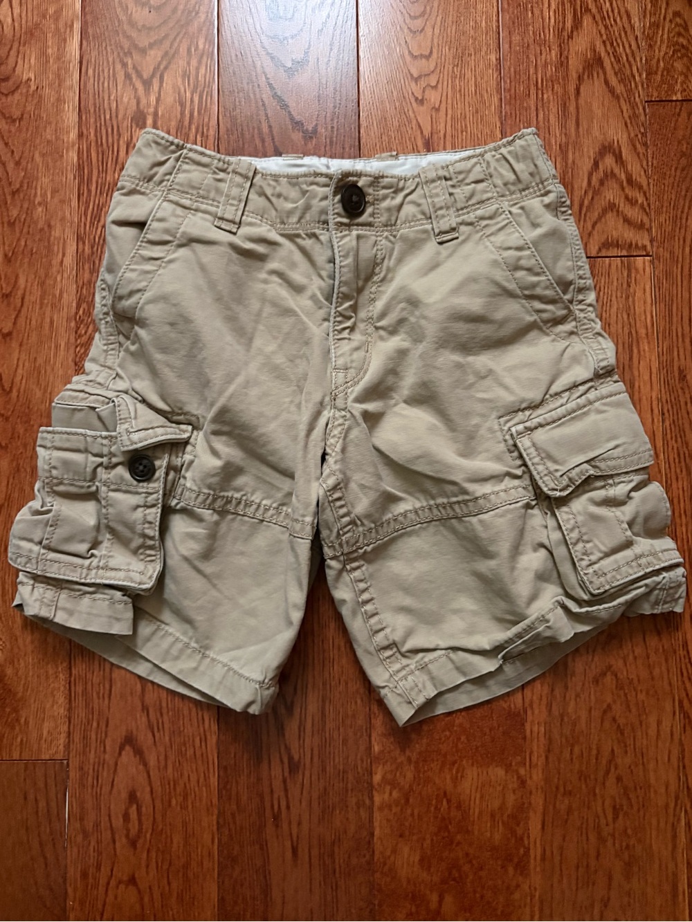 GAP Boys Tan Cargo Shorts with Button Flap Pockets